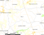 Map commune FR insee code 50605